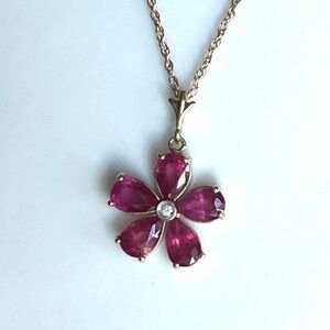 Galaxy Gold Ruby 14k Necklace
